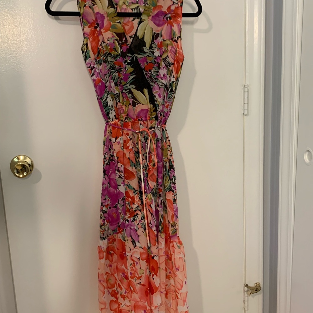 Vintage 80’s Elegant Floral Midi Dress Size 0